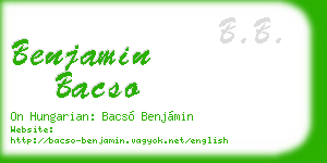 benjamin bacso business card