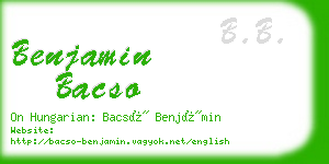 benjamin bacso business card